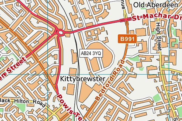 AB24 3YQ map - OS VectorMap District (Ordnance Survey)