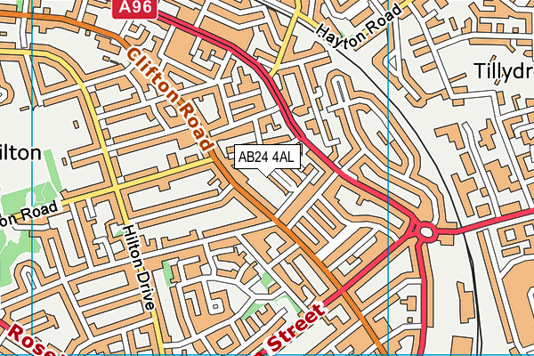AB24 4AL map - OS VectorMap District (Ordnance Survey)