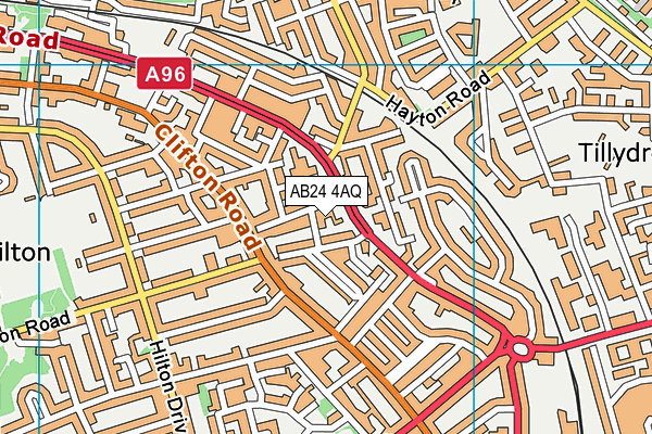 AB24 4AQ map - OS VectorMap District (Ordnance Survey)