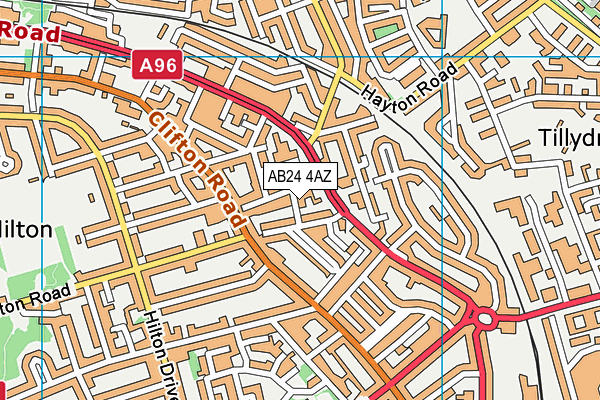 AB24 4AZ map - OS VectorMap District (Ordnance Survey)