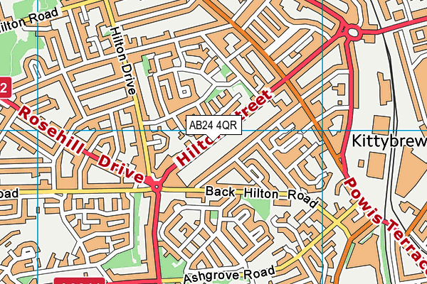 AB24 4QR map - OS VectorMap District (Ordnance Survey)