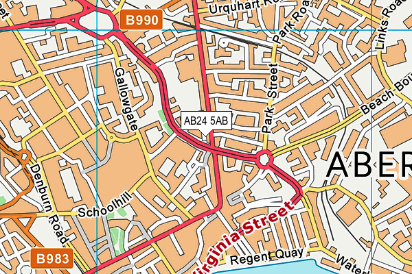 AB24 5AB map - OS VectorMap District (Ordnance Survey)