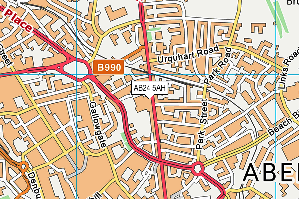AB24 5AH map - OS VectorMap District (Ordnance Survey)