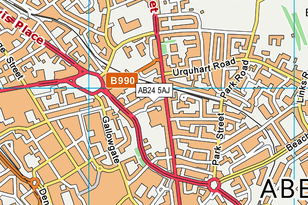AB24 5AJ map - OS VectorMap District (Ordnance Survey)