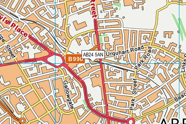 AB24 5AN map - OS VectorMap District (Ordnance Survey)