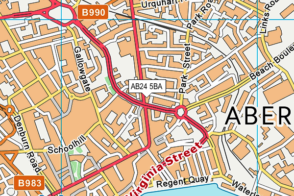 AB24 5BA map - OS VectorMap District (Ordnance Survey)