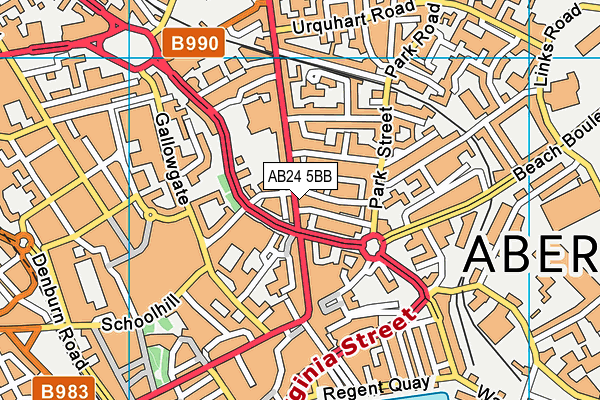 AB24 5BB map - OS VectorMap District (Ordnance Survey)