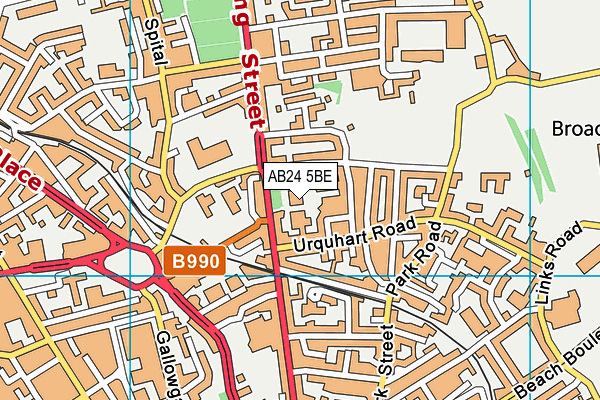 AB24 5BE map - OS VectorMap District (Ordnance Survey)
