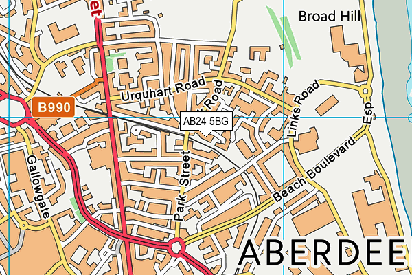 AB24 5BG map - OS VectorMap District (Ordnance Survey)