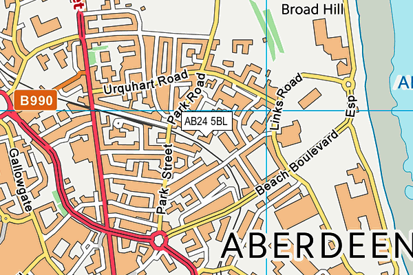 AB24 5BL map - OS VectorMap District (Ordnance Survey)