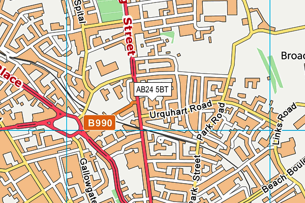 AB24 5BT map - OS VectorMap District (Ordnance Survey)