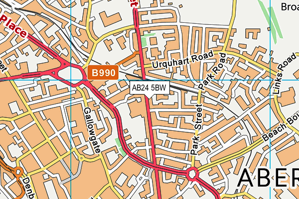AB24 5BW map - OS VectorMap District (Ordnance Survey)