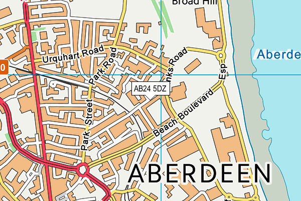 AB24 5DZ map - OS VectorMap District (Ordnance Survey)