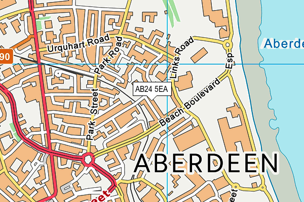AB24 5EA map - OS VectorMap District (Ordnance Survey)