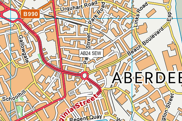 AB24 5EW map - OS VectorMap District (Ordnance Survey)