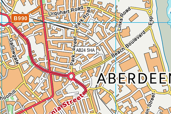 AB24 5HA map - OS VectorMap District (Ordnance Survey)