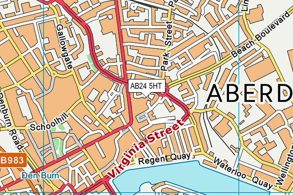 AB24 5HT map - OS VectorMap District (Ordnance Survey)
