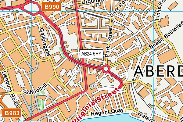 AB24 5HY map - OS VectorMap District (Ordnance Survey)
