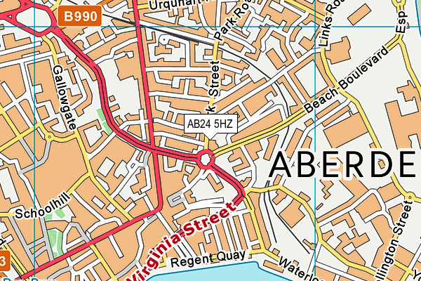 AB24 5HZ map - OS VectorMap District (Ordnance Survey)
