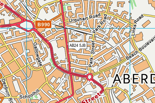AB24 5JB map - OS VectorMap District (Ordnance Survey)