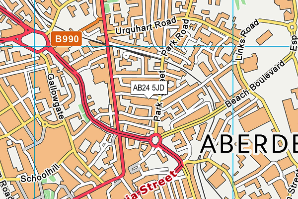 AB24 5JD map - OS VectorMap District (Ordnance Survey)