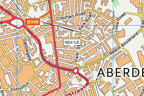 AB24 5JE map - OS VectorMap District (Ordnance Survey)
