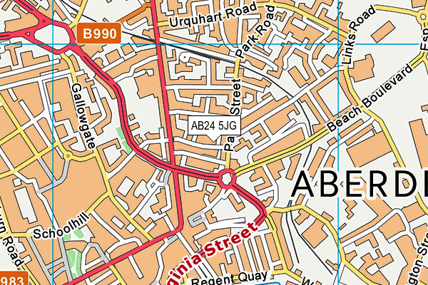 AB24 5JG map - OS VectorMap District (Ordnance Survey)