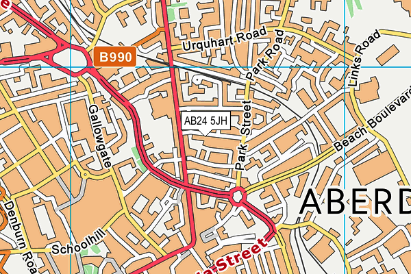 AB24 5JH map - OS VectorMap District (Ordnance Survey)