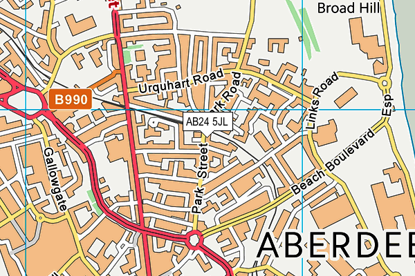 AB24 5JL map - OS VectorMap District (Ordnance Survey)