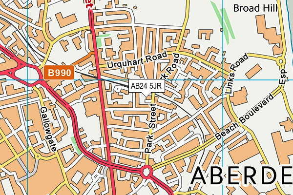 AB24 5JR map - OS VectorMap District (Ordnance Survey)