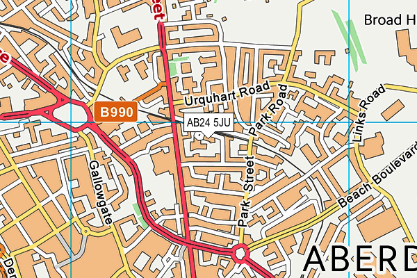 AB24 5JU map - OS VectorMap District (Ordnance Survey)