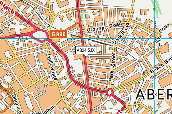 AB24 5JX map - OS VectorMap District (Ordnance Survey)