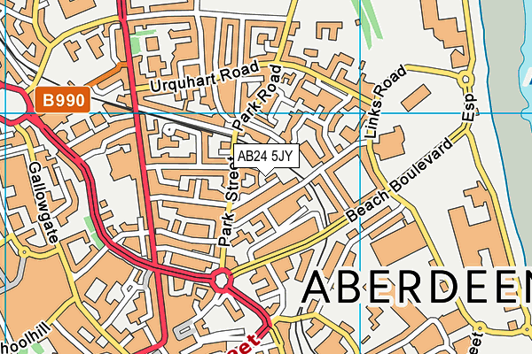 AB24 5JY map - OS VectorMap District (Ordnance Survey)