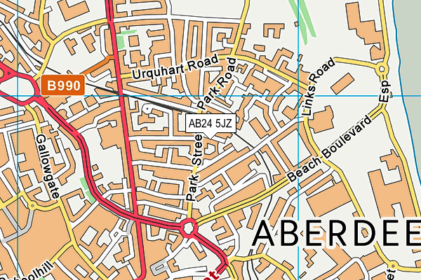 AB24 5JZ map - OS VectorMap District (Ordnance Survey)