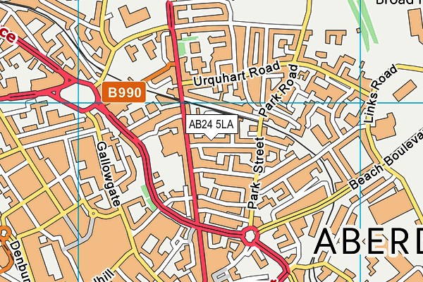 AB24 5LA map - OS VectorMap District (Ordnance Survey)