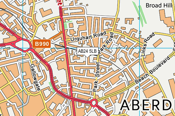 AB24 5LB map - OS VectorMap District (Ordnance Survey)