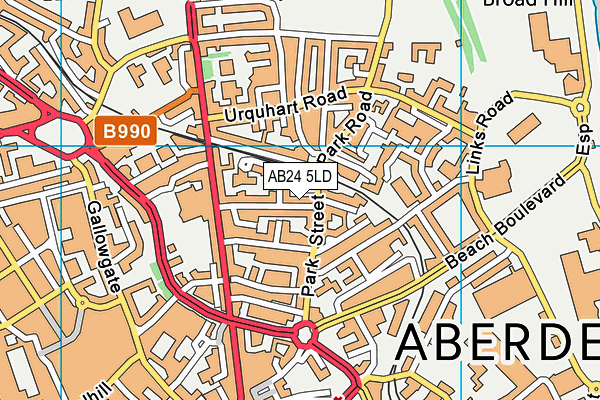 AB24 5LD map - OS VectorMap District (Ordnance Survey)