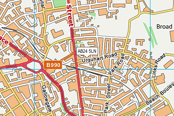 AB24 5LN map - OS VectorMap District (Ordnance Survey)