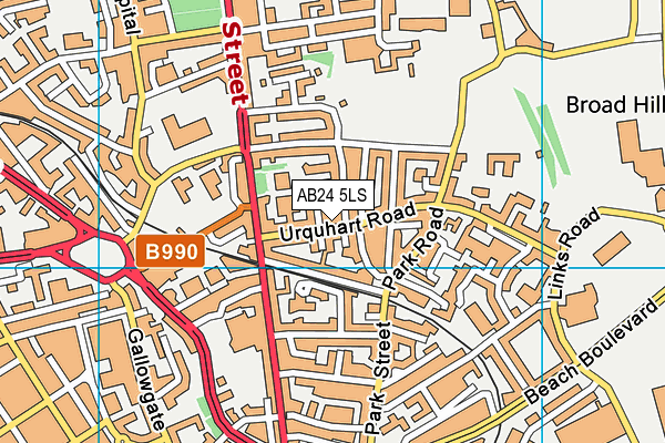 AB24 5LS map - OS VectorMap District (Ordnance Survey)