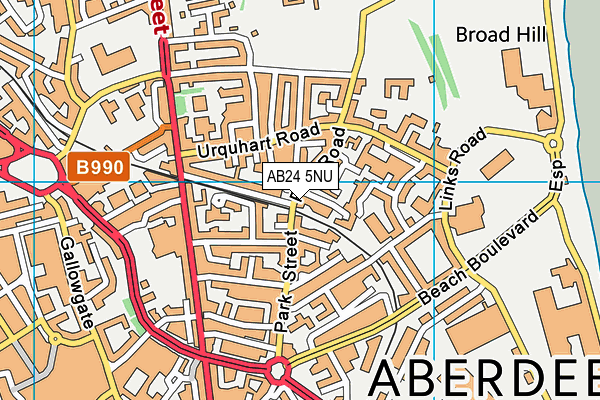 AB24 5NU map - OS VectorMap District (Ordnance Survey)