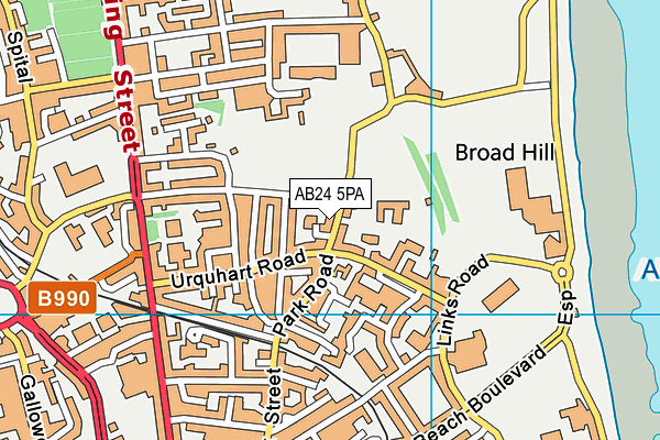 AB24 5PA map - OS VectorMap District (Ordnance Survey)
