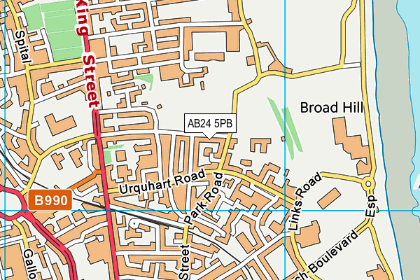 AB24 5PB map - OS VectorMap District (Ordnance Survey)