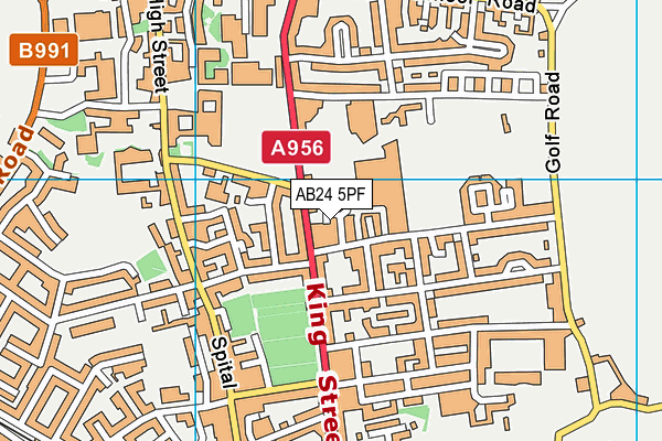 AB24 5PF map - OS VectorMap District (Ordnance Survey)
