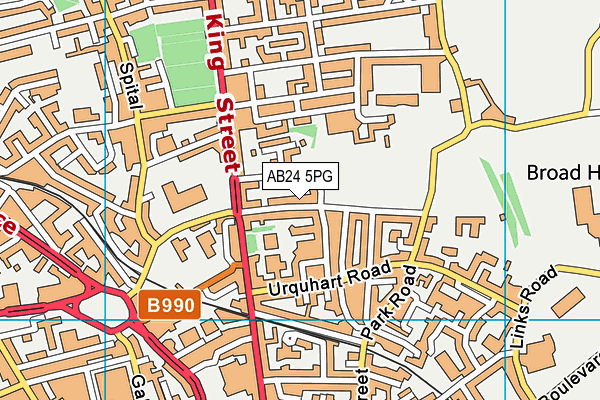 AB24 5PG map - OS VectorMap District (Ordnance Survey)