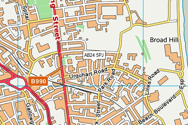 AB24 5PJ map - OS VectorMap District (Ordnance Survey)