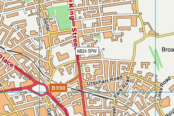AB24 5PW map - OS VectorMap District (Ordnance Survey)