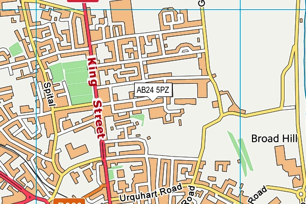 AB24 5PZ map - OS VectorMap District (Ordnance Survey)
