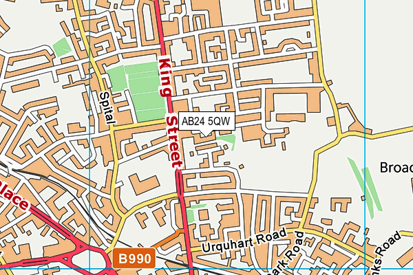 AB24 5QW map - OS VectorMap District (Ordnance Survey)