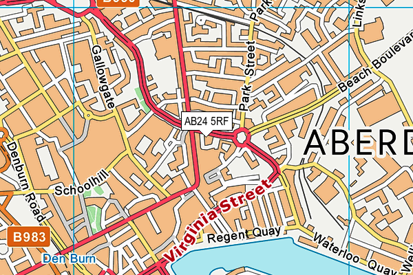 AB24 5RF map - OS VectorMap District (Ordnance Survey)