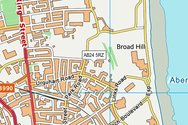 AB24 5RZ map - OS VectorMap District (Ordnance Survey)